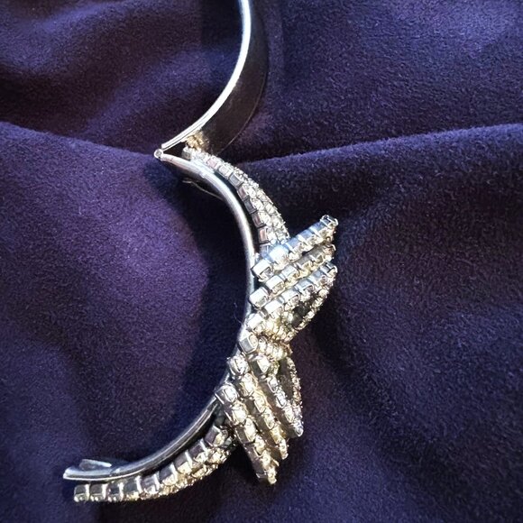 Silver and Rhinestone Bangle Vintage 20's - Picture 9 of 12